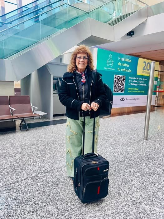 Mirta Collazzo en su llegada a Neuquén
